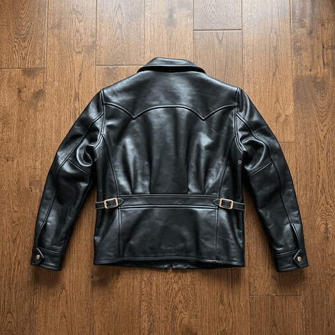 Men's Half Belt Sports Leather Jacket