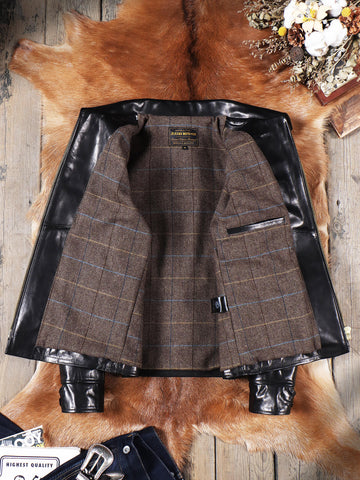 Men's Half Belt Sports Leather Jacket