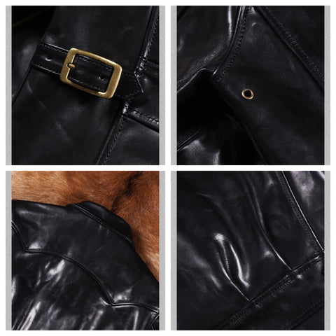 Men's Half Belt Sports Leather Jacket