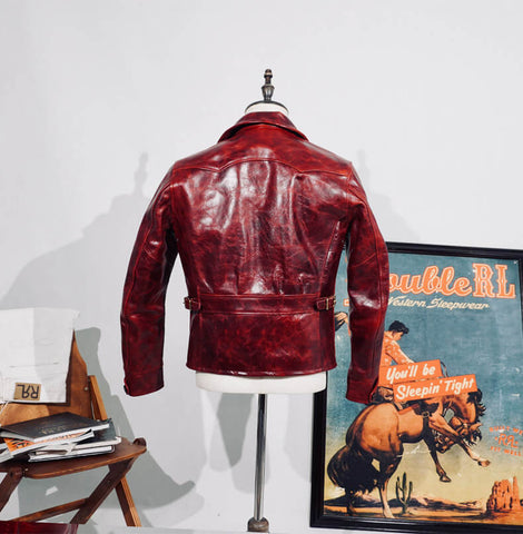 Men's Half Belt Sports Leather Jacket