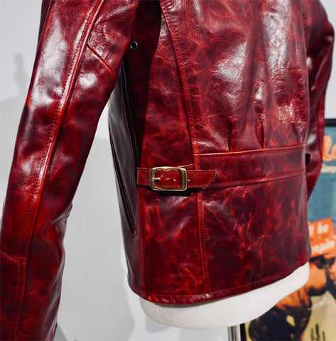 Men's Half Belt Sports Leather Jacket