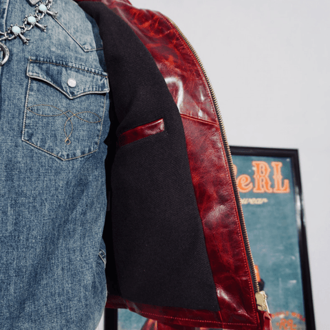 Men's Half Belt Sports Leather Jacket