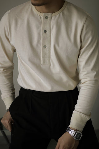 メンズヘンリーシャツ 長袖