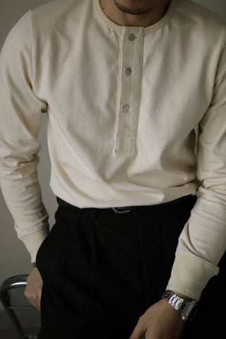 メンズヘンリーシャツ 長袖