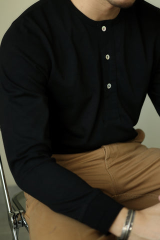 メンズヘンリーシャツ 長袖