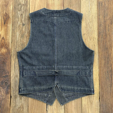 Men's Honeycomb V-neck Denim Vest