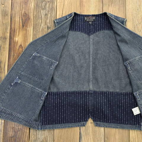 Men's Honeycomb V-neck Denim Vest