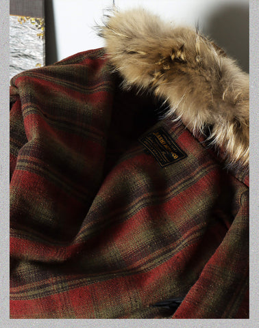 Men's Hooded Brown Suede Parka