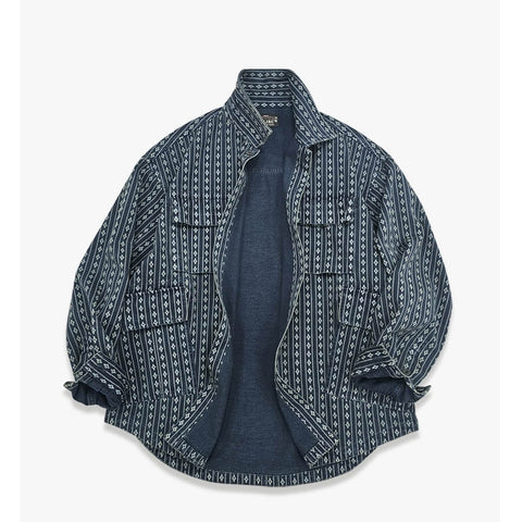 Men's Indigo Utility Shirt Jacket, Relaxed Fit