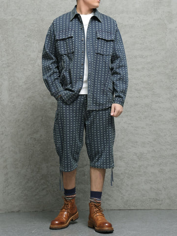 Men's Indigo Utility Shirt Jacket, Relaxed Fit