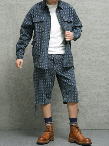 Men's Indigo Utility Shirt Jacket, Relaxed Fit