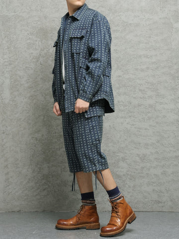 Men's Indigo Utility Shirt Jacket, Relaxed Fit