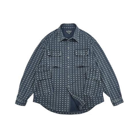 Men's Indigo Utility Shirt Jacket, Relaxed Fit