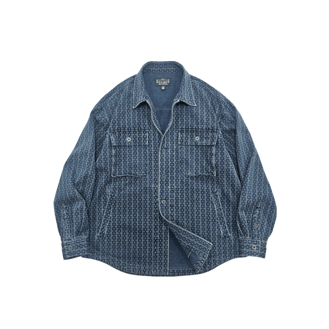 Men's Indigo Jacquard Jacket, Relaxed Fit