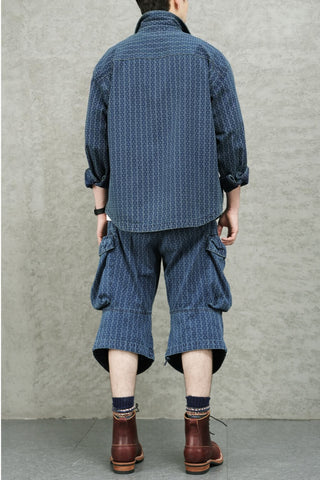 Men's Indigo Jacquard Jacket, Relaxed Fit