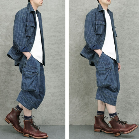 Men's Indigo Jacquard Jacket, Relaxed Fit