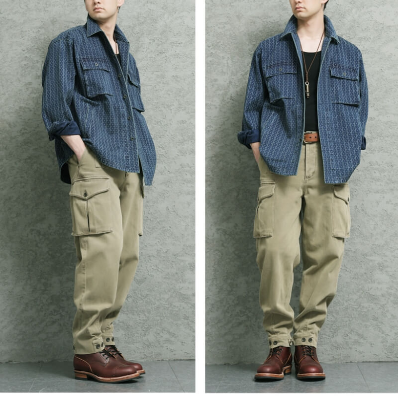 Men's Indigo Jacquard Jacket, Relaxed Fit