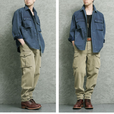 Men's Indigo Jacquard Jacket, Relaxed Fit