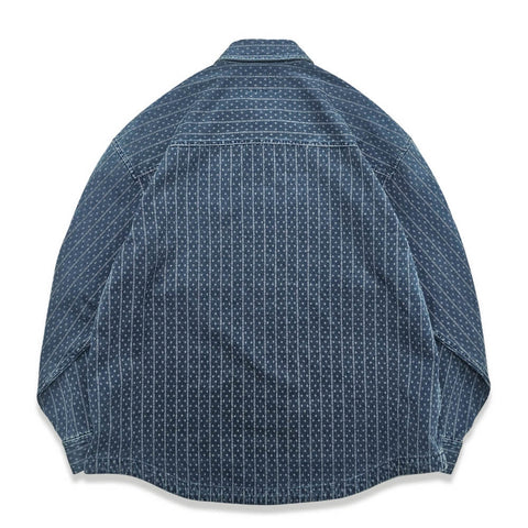 Men's Indigo Jacquard Jacket, Relaxed Fit