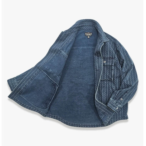 Men's Indigo Jacquard Jacket, Relaxed Fit