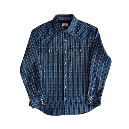 Indigo Navajo Printed Wabash Denim Shirt