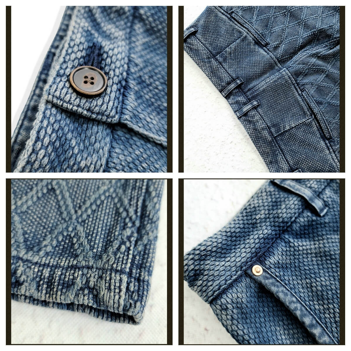 Men's Sashiko Pencil Pants Indigo