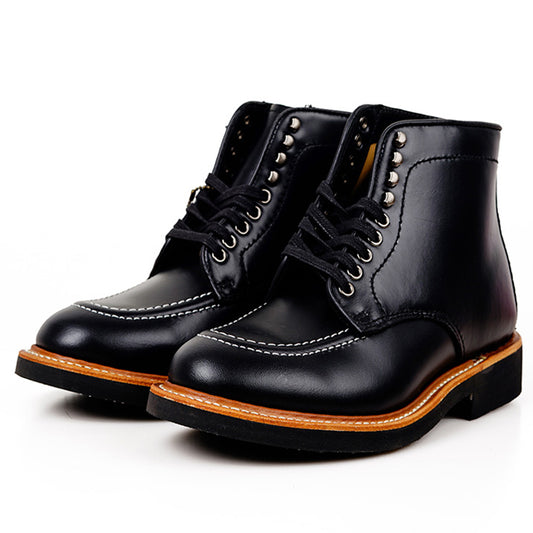 Men's Leather Moc Toe Boots