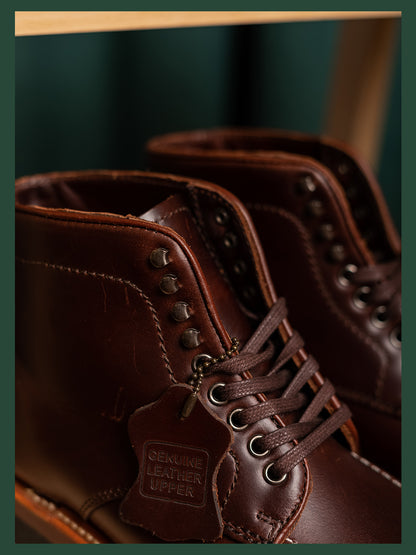 Men's Leather Moc Toe Boots