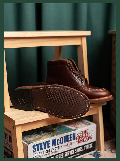 Men's Leather Moc Toe Boots