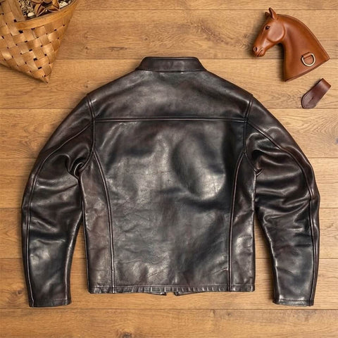 Men's J-100 Biker Leather Jacket, Teacore Horsehide