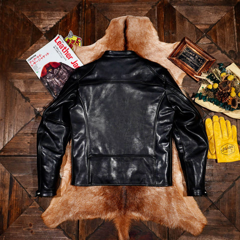 Men's J-100 Biker Leather Jacket, Uncoated Horsehide