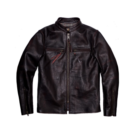 Veste de moto en cuir pour homme J-100