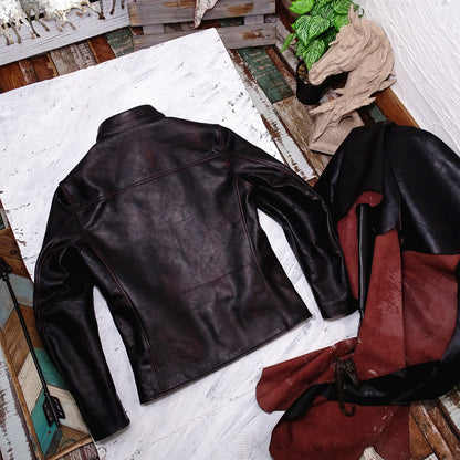 Veste de moto en cuir pour homme J-100