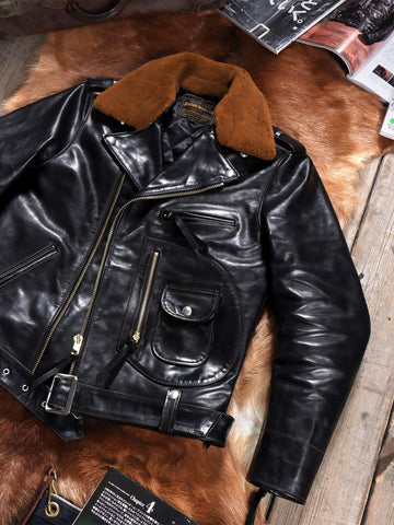 Men's J-24 Shearling Collar Moto Jacket