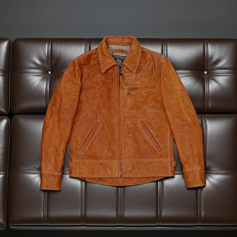 Men's JS-02 Motorcycle Leather Jacket Amber – Crush on Retro