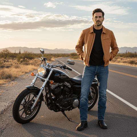 Men's Gentleman Biker Leather Jacket