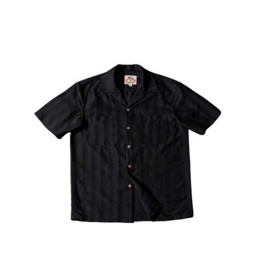 Chemise de camp à rayures noires pour hommes