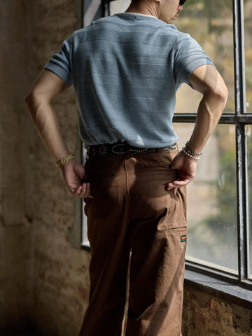 Men's Jacquard Henley Shirt, Short Sleeve