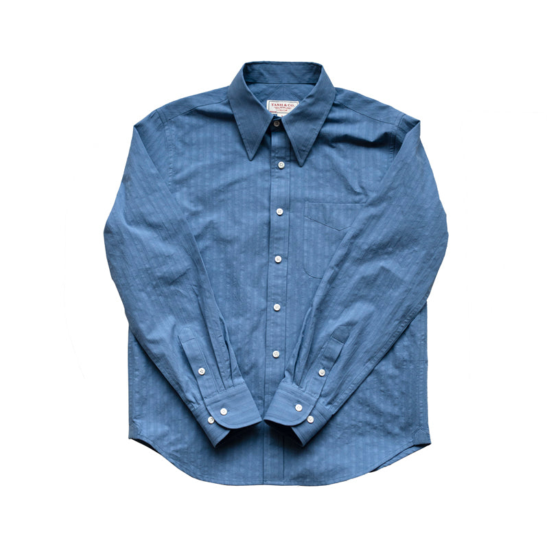Men's Pointed Collar Jacquard Long Sleeves Shirt