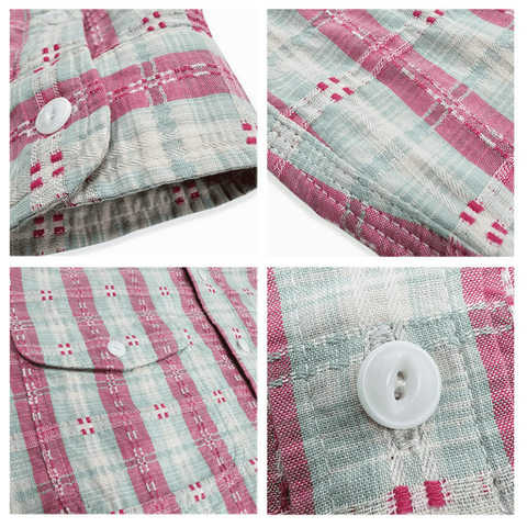 Men's Jacquard Red & Green Striped Shirt