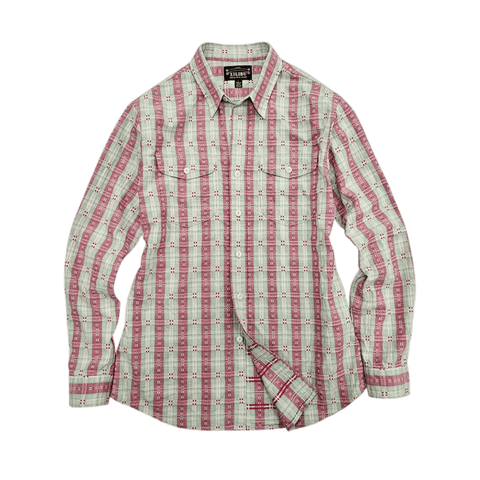 Men's Jacquard Red & Green Striped Shirt