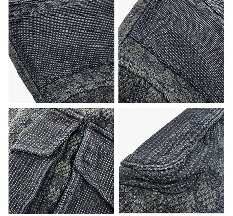 Men's Jacquard Sashiko Kendo Jacket – Charcoal Black