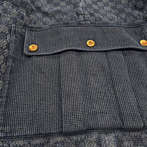 Men's Jacquard Sashiko Kendo Jacket – Charcoal Black