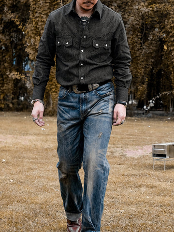 Men's Striped Sawtooth Shirt