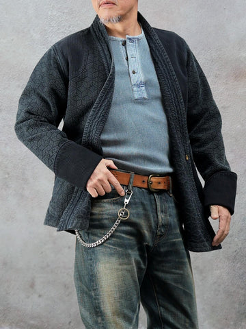Men's Sashiko Kendo Jacket, Charcoal