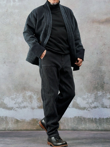 Men's Sashiko Kendo Jacket, Charcoal
