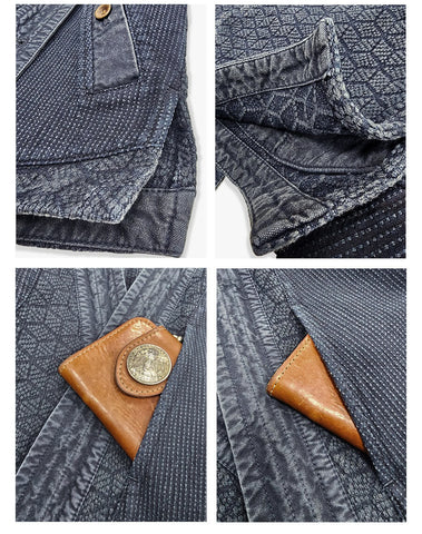 Men's Sashiko Kendo Jacket, Charcoal