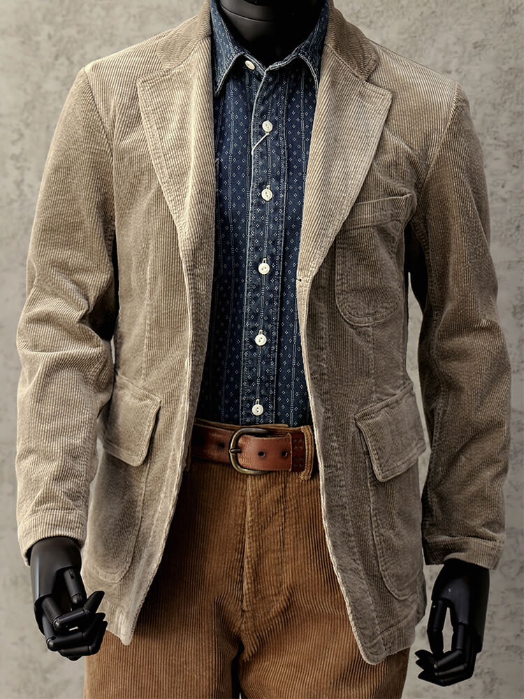 Men's Corduroy Suit Jacket Khaki