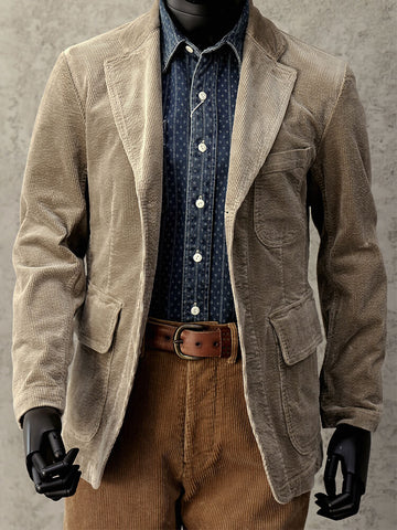 Men's Corduroy Suit Jacket Khaki