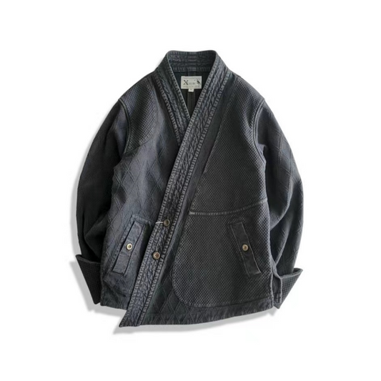 Men's Kimono Jacket Black Grey